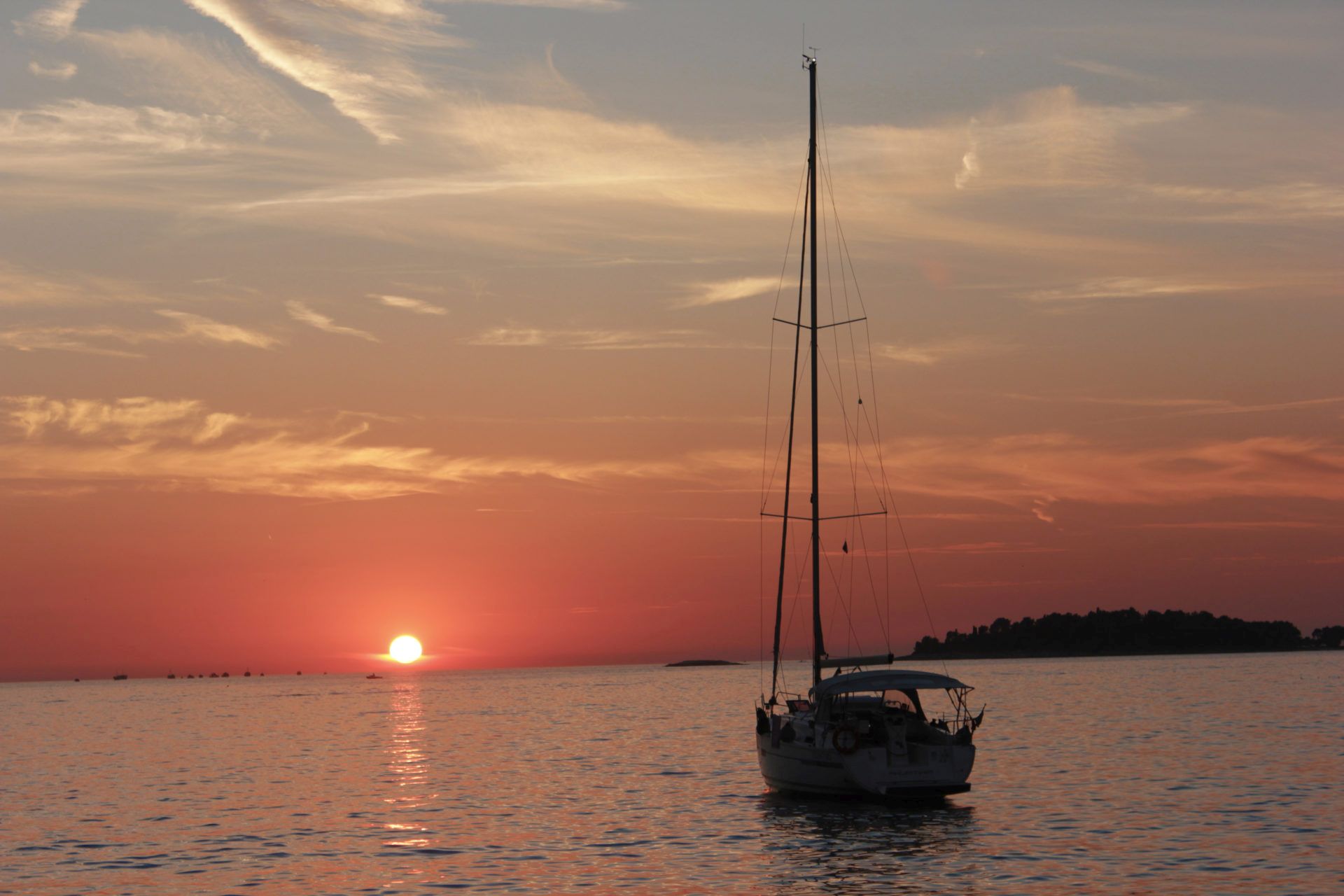 Croatian sunset and boat