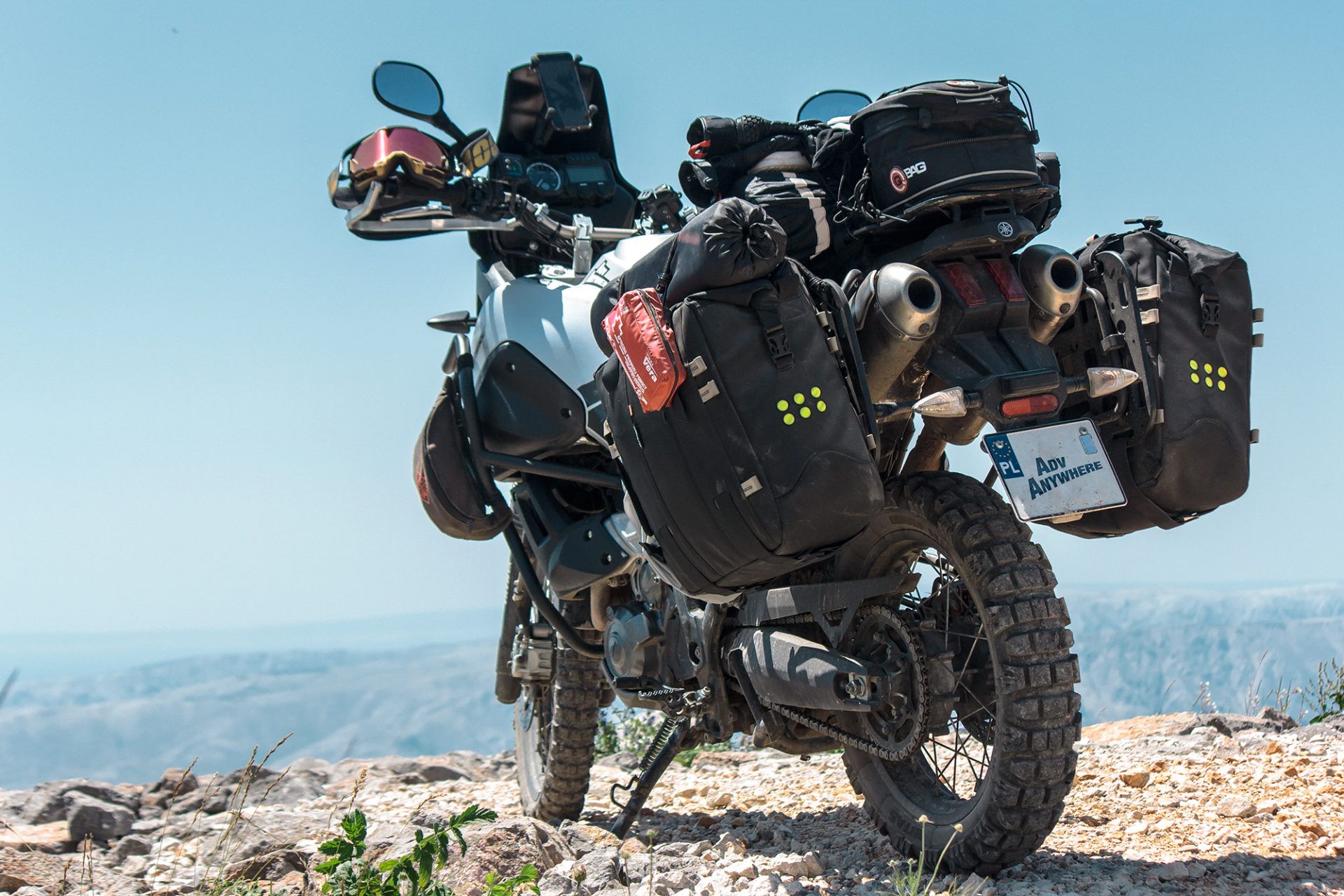 Motorcycle with luggage