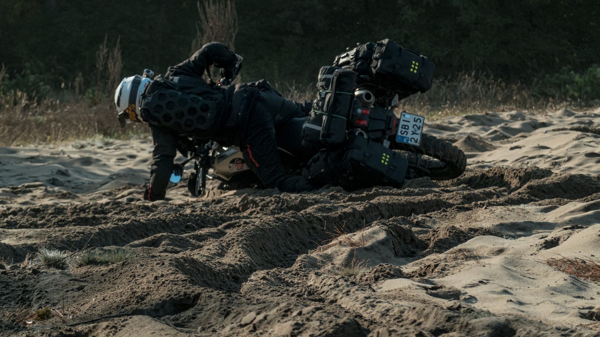 Motorcycle in sand