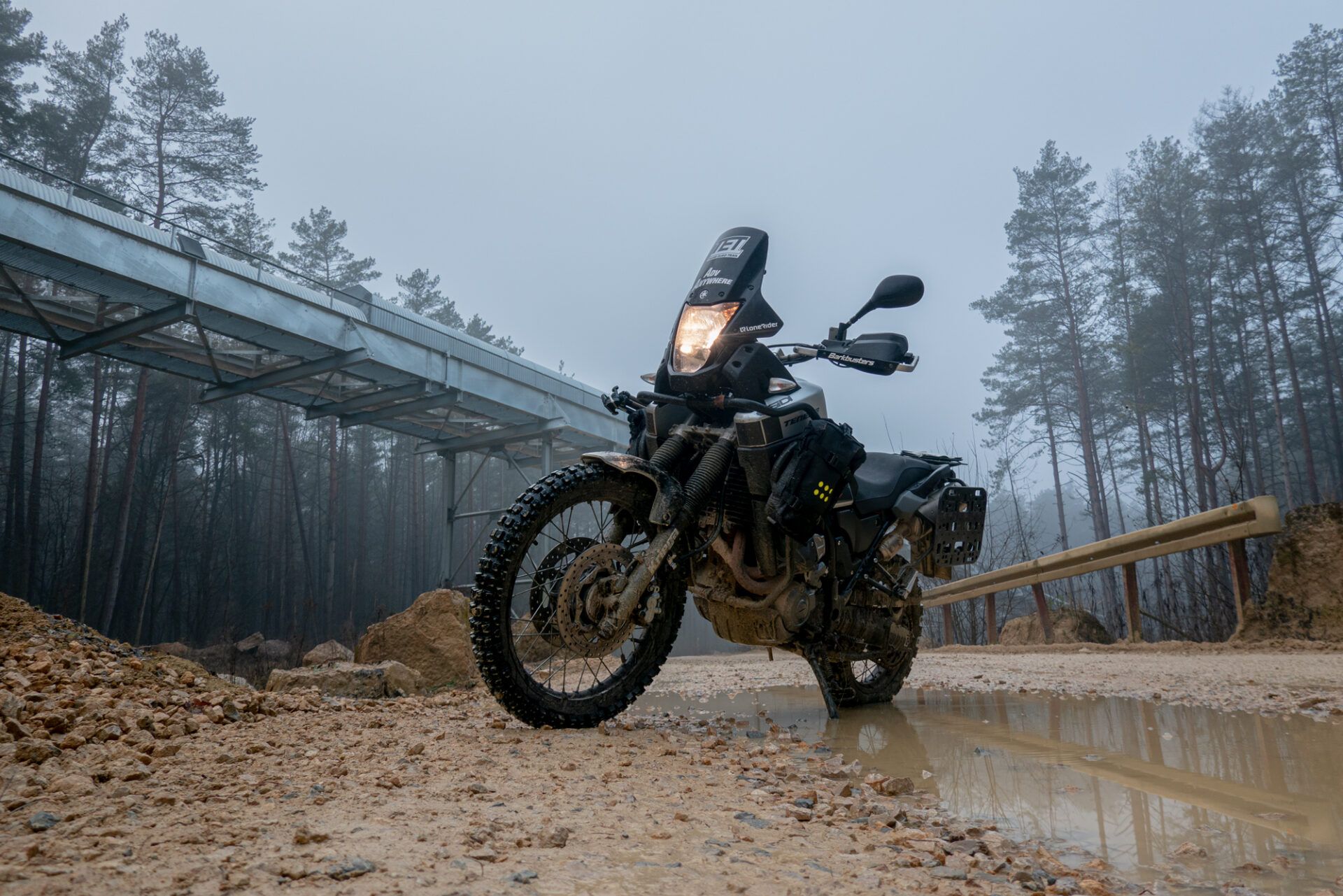 Yamaha heavy enduro motorcycle. Enduro tires