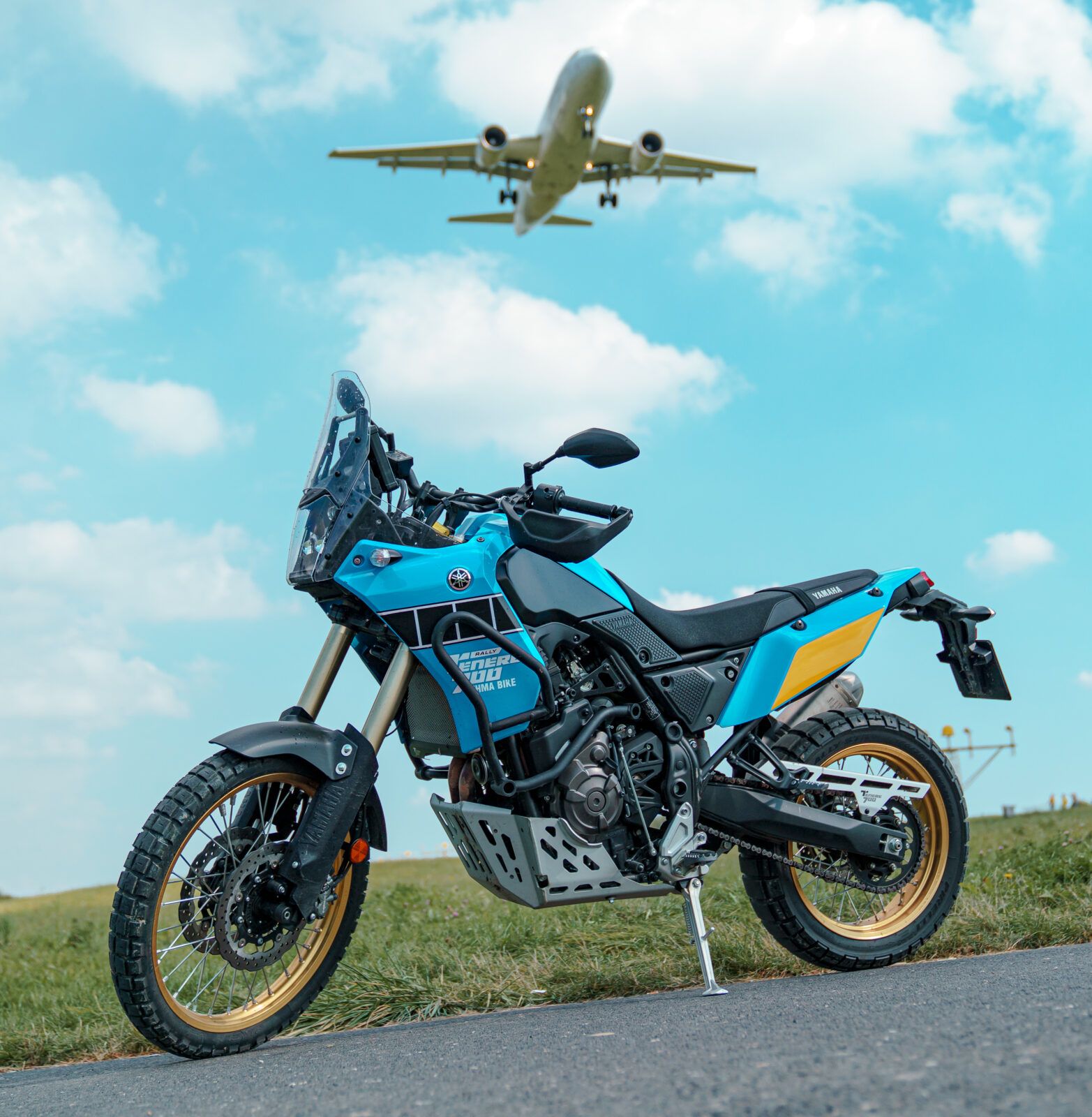 Motorcycle and plane