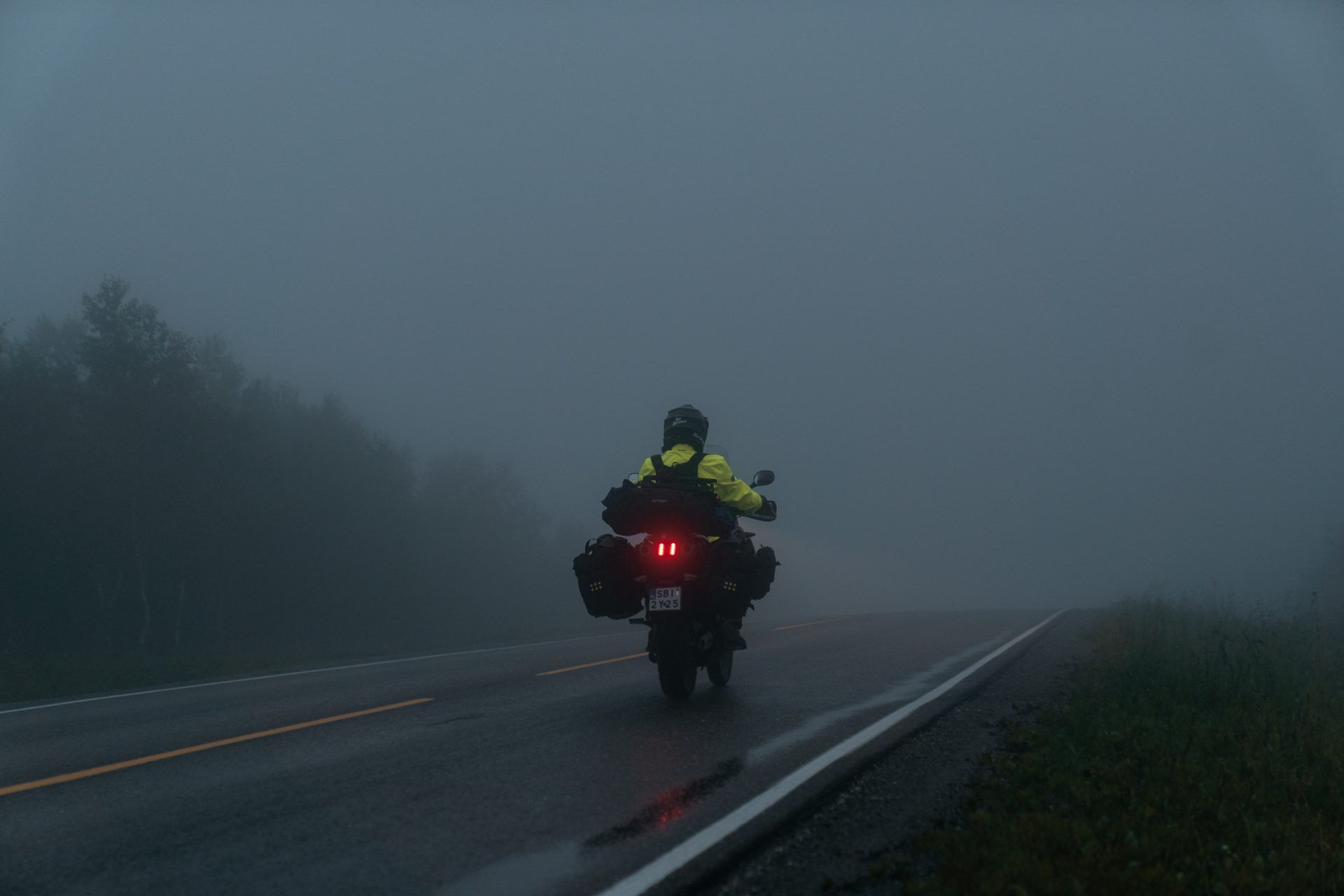 Motorcycle travel in rain