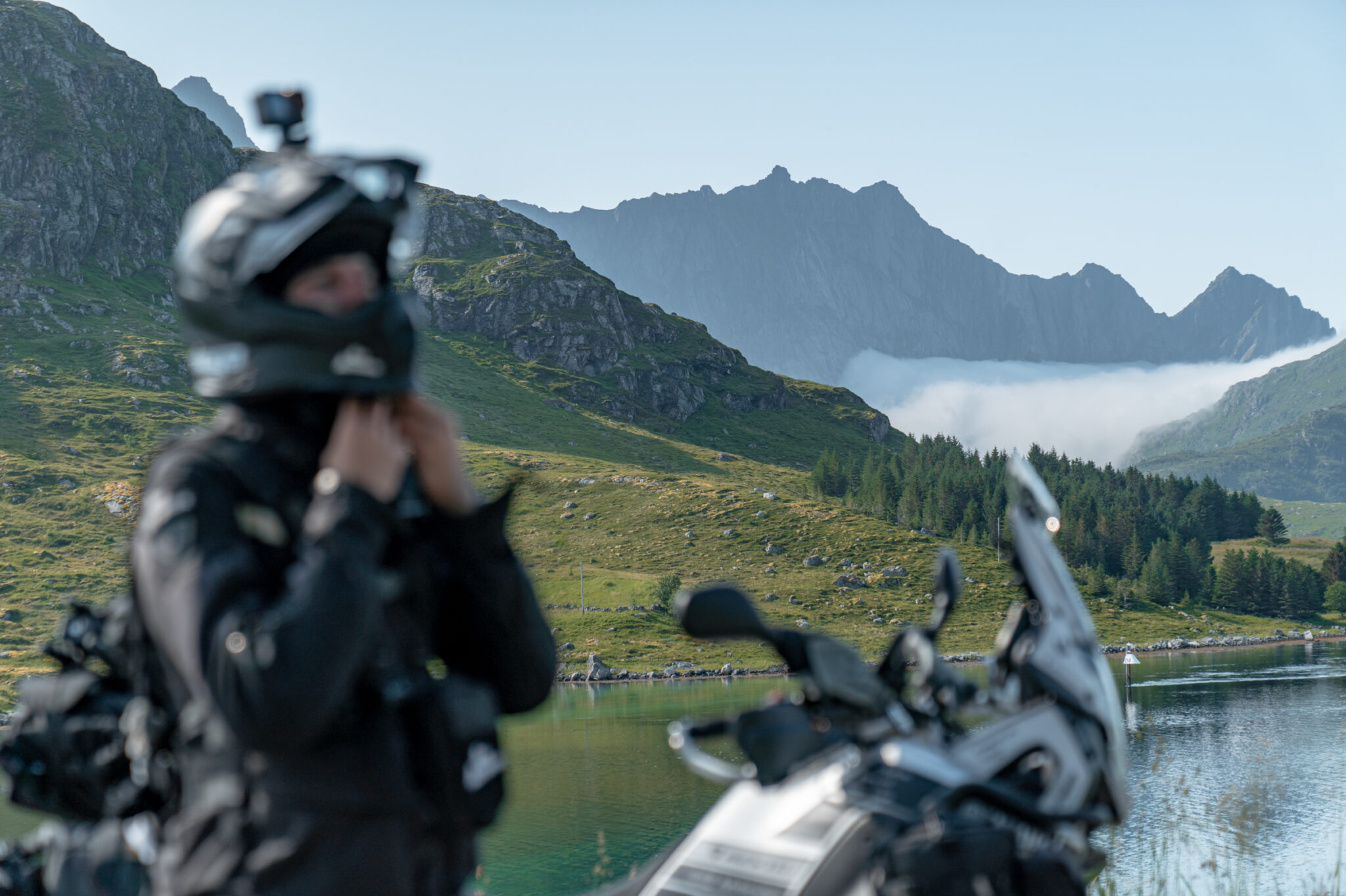Motorcyclist in Lofoten