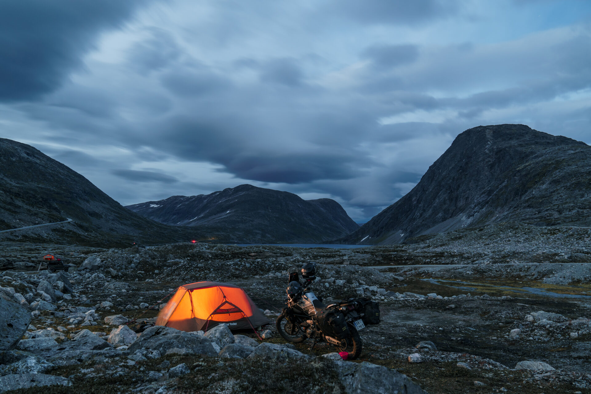 motorcycle mountain camping